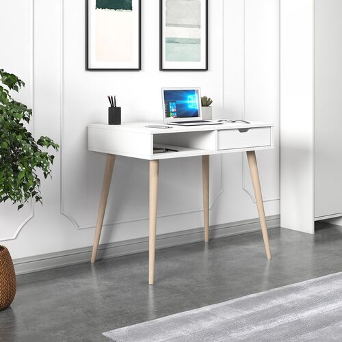 Hanah home radni sto offer - white, wooden whitewooden study desk Slike