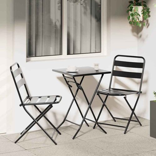 Bistro set za vrt 3 pcs Antracit Čelik Slike