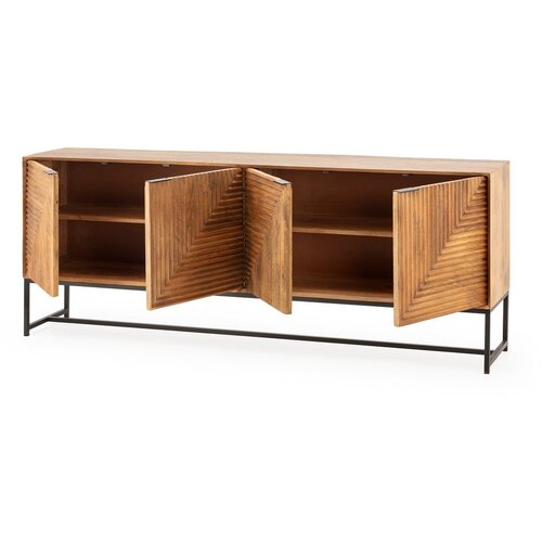 MOME Komoda od masivnog manga u prirodnoj boji 210x80x40 cm Nereida &amp;ndash; Slike