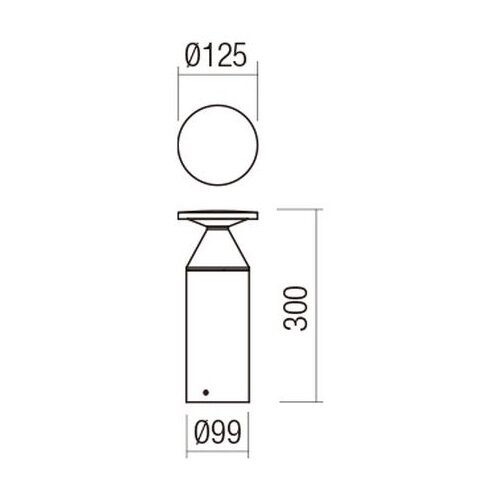  Redo 90590 - BIRO spoljna LED lampa 12W/230V, 3000K, 30 cm, CRI 90, IP65, braon Slike