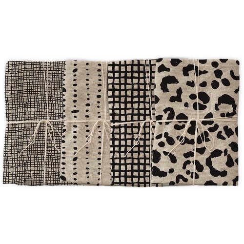 Really Nice Things set od 4 platnene salvete s lanom Leopard, 43 x 43 cm Slike