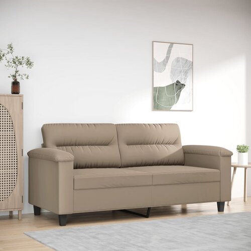 vidaXL Kavč dvosed taupe 140 cm tkanina iz mikrovlaken Cene