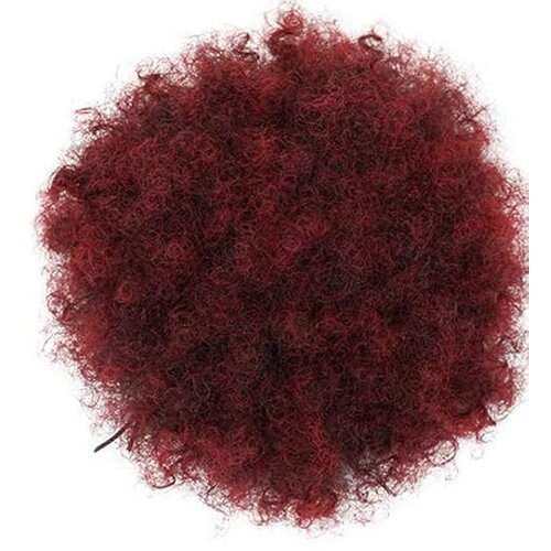 NIKCORP Afro Puff čop kodrast kratek sintetičen podaljšek za lase z vrvico in nastavljivo mrežico, odporen na toploto, rdeč, (5000156640) Cene