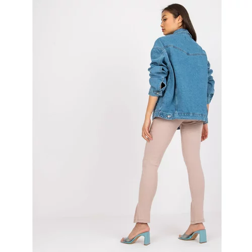 Fashion Hunters Blue women's denim jacket oversize Claudette RUE PARIS