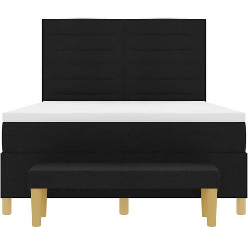 Box spring krevet s madracem Crna 140 x 190 cm tkanina - Crna 140 x 190 cm Dizajn linija Slike
