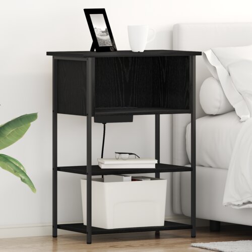 vidaXL Noćni ormar Crni hrast 55 x 31 x 76 cm Konstruirano drvo Cijene