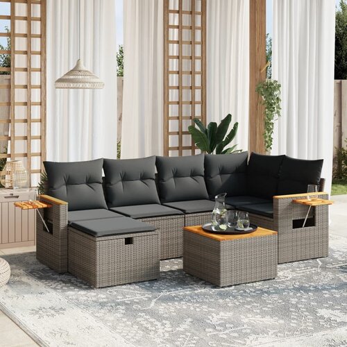 vidaXL 7-dijelni set vrtnih sofa sivi od poliratana Cene