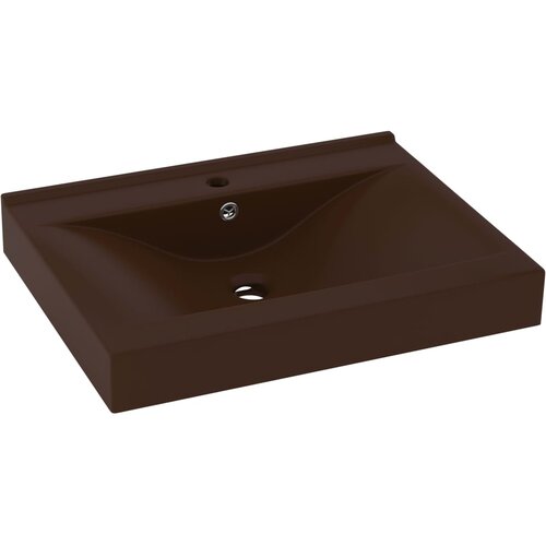Maison Chic Razkošen Umivalnik - Kopalna umivalnik - Lavabo z luknjo mat temno rjav 60x46 cm keramičen, (21684927) Cene