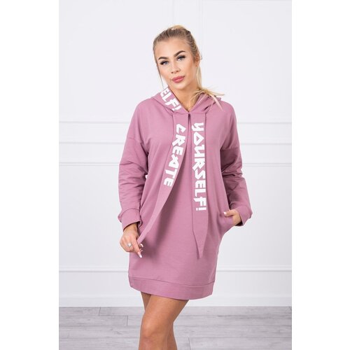 Kesi Oversize hooded dress dark pink Cene