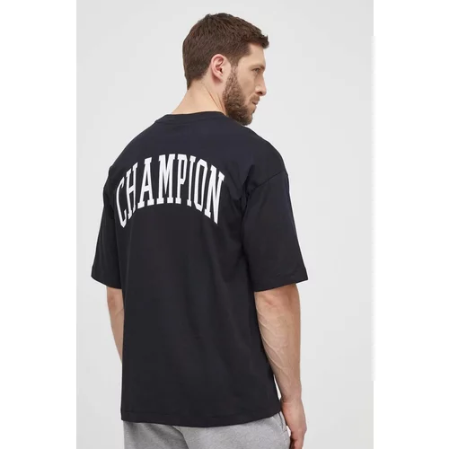 Champion Bombažna kratka majica moška, črna barva, 219855