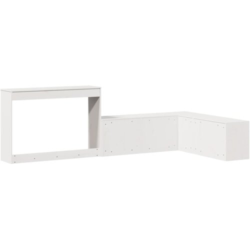  Noćni ormarić s radnim stolom Bijeli 232x122x75 cm Masivno drvo Bor Slike