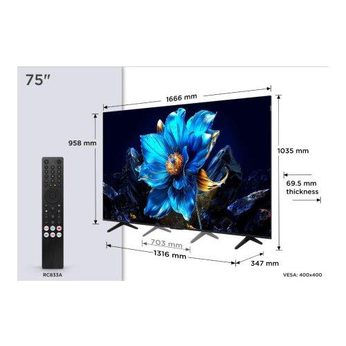 Tcl 75P7K QLED 75" 4K Cene