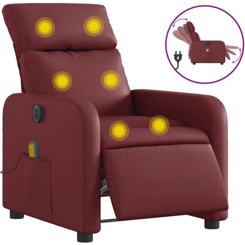 Maison Chic Električni masažni naslanjač - Relax naslanjač vinsko rdeče umetno usnje, (22134219) Cene