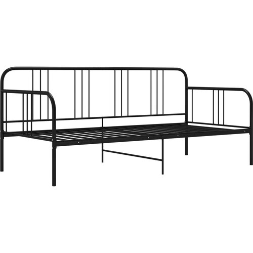  Okvir za krevet na razvlačenje crni metalni 90 x 200 cm Slike