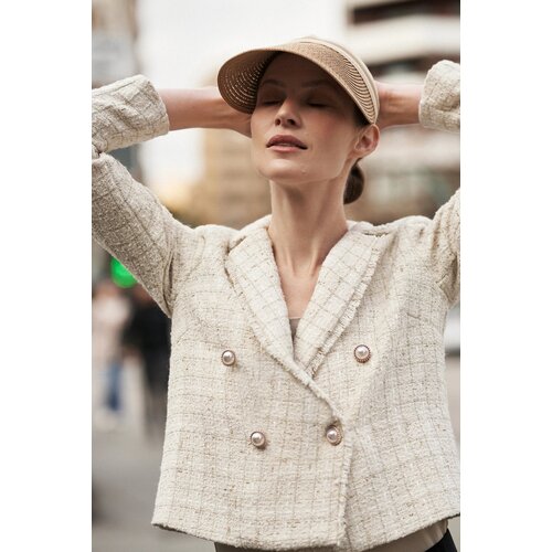 Moodo Women's blazer - ecru white Cene