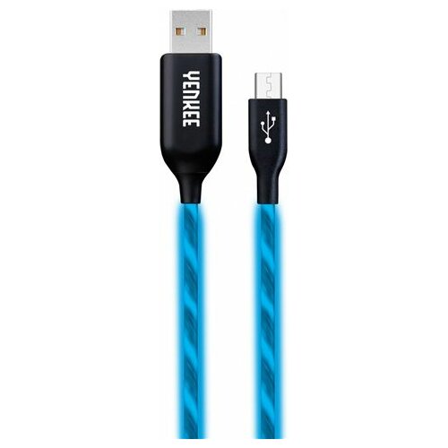 Yenkee kabl USB 2.0 na microUSB M/M YCU 231 BE LED, plava kabal Slike