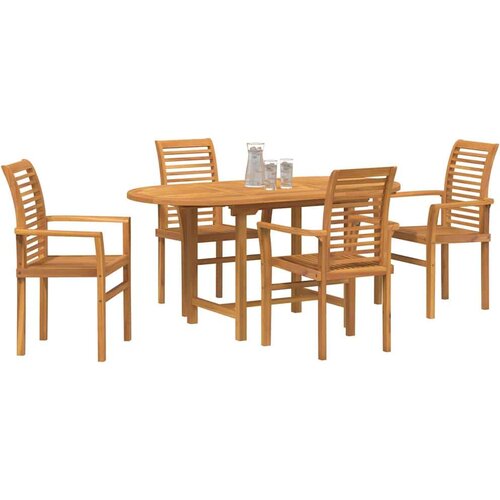 VidaXL set za vrt od 5 dijelova od čvrstog drva teak Slike