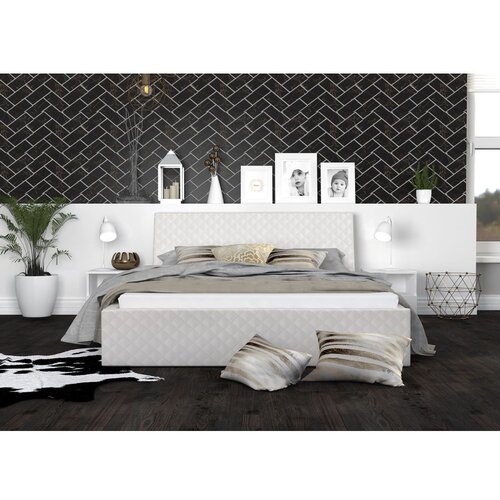 Molarem Home Tapecirani krevet RINO 140*200 bijela eko koža Slike