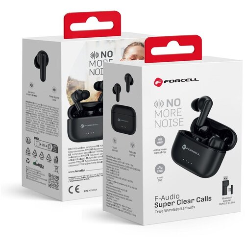 forcell F-AUDIO Super Clear Calls bezicne slusalice bluetooth TWS ANC + ENC + DONGLE crne Cene