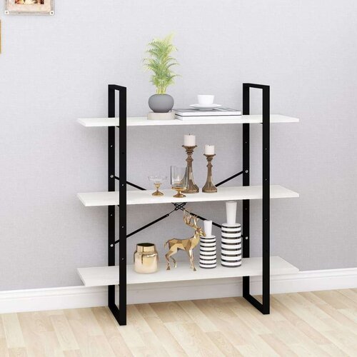 vidaXL Ormarić za knjige s 3 razine bijeli 100x30x105 cm od borovine Cijene