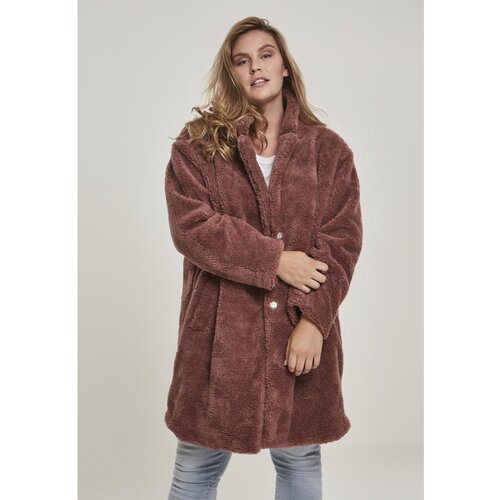 Urban Classics Ladies Oversized Sherpa Coat darkrose Cene