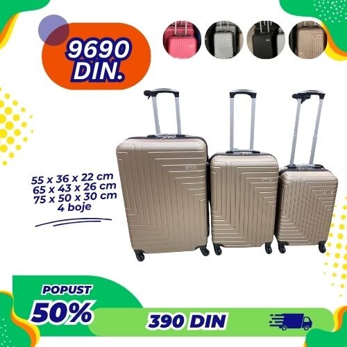 Zotrix banerle set kofera &amp;ndash; 3/1 silver- siva Slike