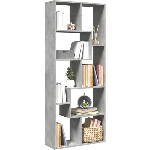 VidaXL Sobna pregrada / regal za knjige sivi 67 x 25 x 161,5 cm drveni Slike