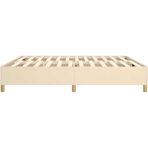  Okvir za krevet s oprugom krem 200x200 cm od tkanine Slike