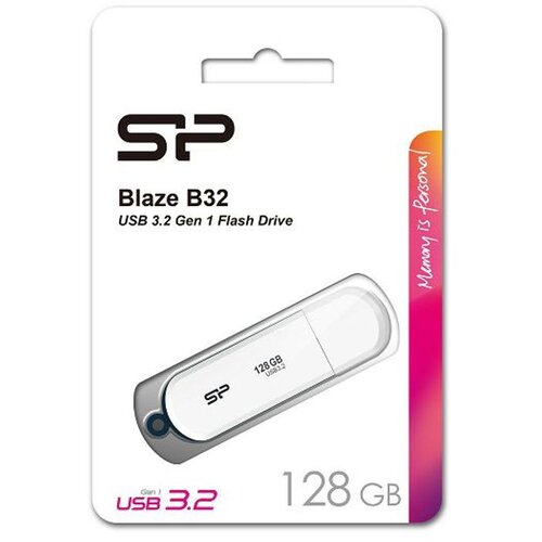 SiliconPower SP USB 3.2 FLASH DRIVE BLAZE B32 128GB WHITE Slike