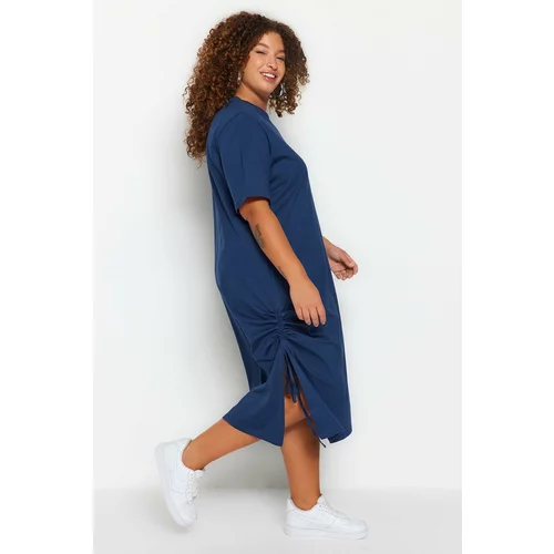 Trendyol Curve Plus Size Dress - Navy blue - Shift
