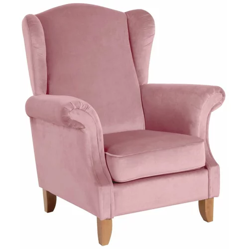 Max Winzer roza baršunasta fotelja Verita Velvet