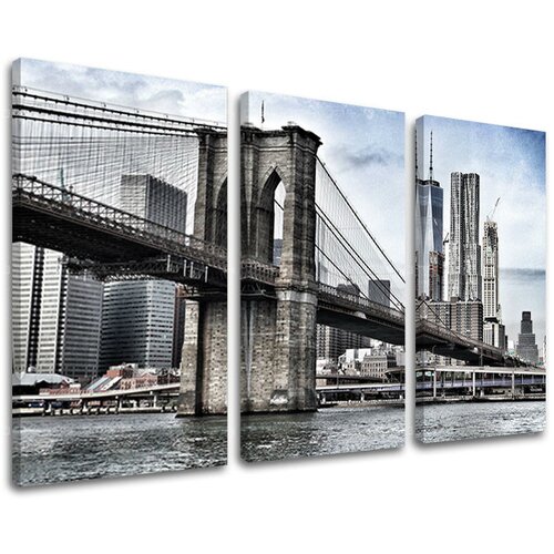  Slike na platnu 3-delne MESTA - NEW YORK ME115E30 (moderne) Slike