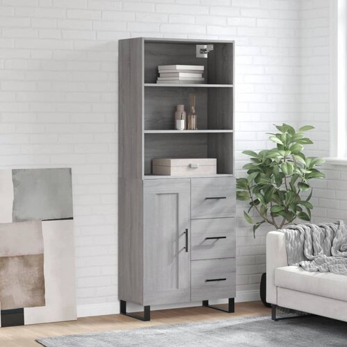  Visoka komoda siva sonome 69,5x34x180 cm od konstruiranog drva Slike