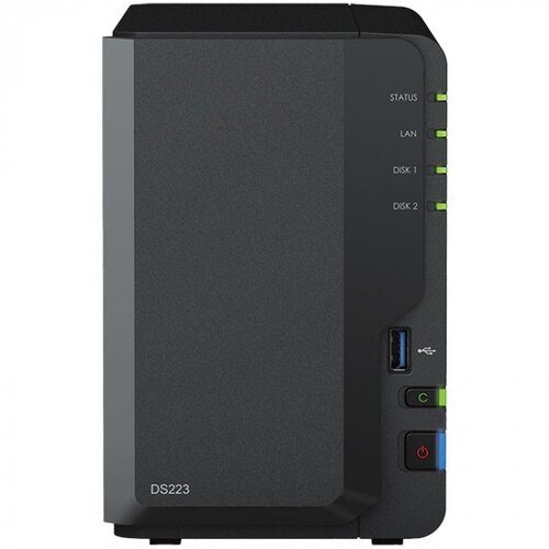 Synology DiskStation DS223, Tower, 2-bays 3.5'' SATA HDD/SSD, CPU 4-core 1.7 GHz, 2 GB DDR4 non-ECC, RJ-45 1GbE LAN Port, 3 x US Cijene