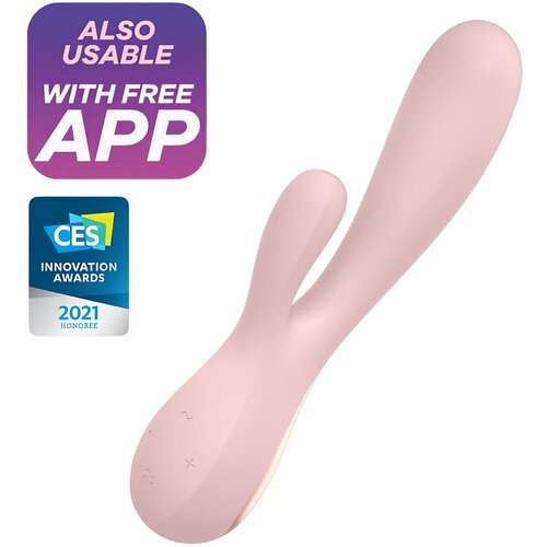 Satisfyer Rabbit vibrator Mono Flex APP roza Cene