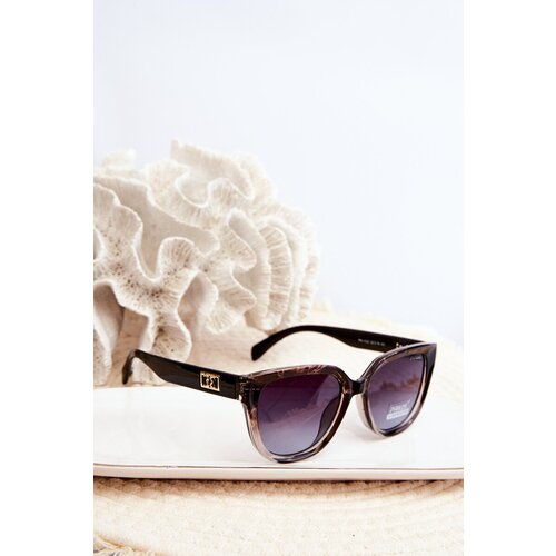 Kesi Women's Sunglasses with Gold Detailing UV400 Brown Cene