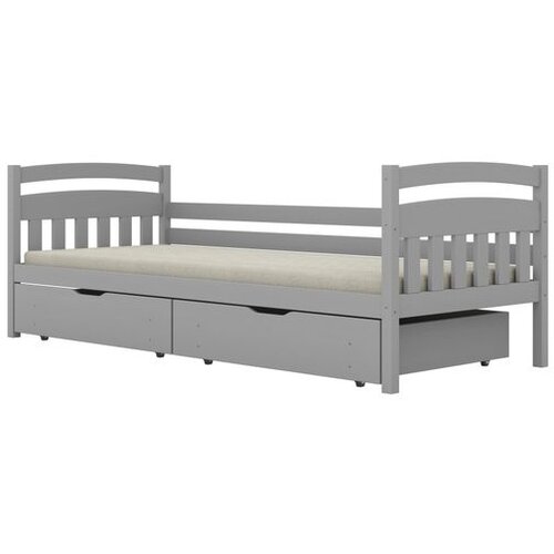  Drveni dječji krevet Tosia - sivi - 180x80 cm - S 2 ladice Cijene