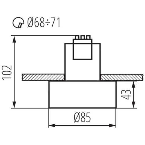 Kanlux 27575 - Ugradno plafonsko svetlo MINI RITI 1xGU10/25W/230V crno/zlatno Slike