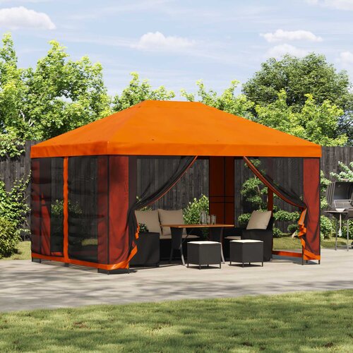 Gazebo 4 &times; 3 m Narančasta Poliester i čelik 190 gsm Cijene