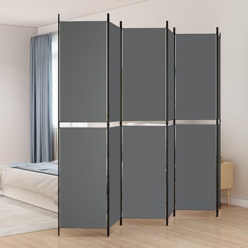 VidaXL Paravan 6-delni antracit 300x220 cm blago Slike