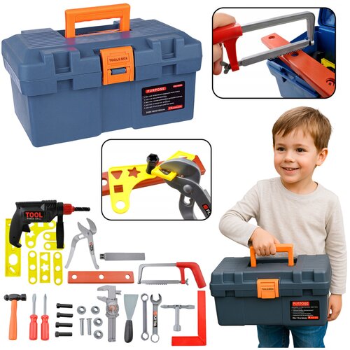  Dječji set alata u kutiji DIY - bušilica Cene