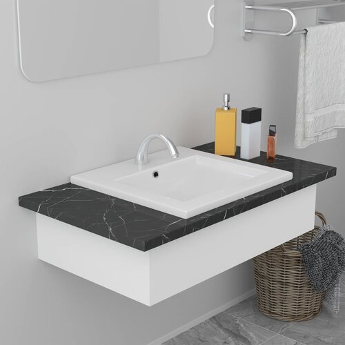 The Living Store Vgradni umivalnik 42x39x18 cm keramičen bel - Umivalnik, (21751096) Cene