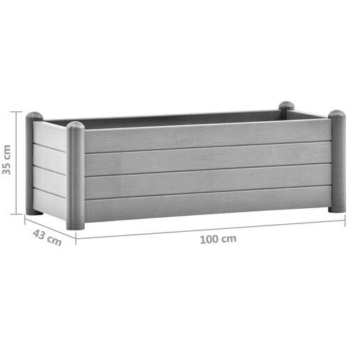VidaXL Povi&amp;scaron;ena vrtna gredica PP siva boja kamena 100 x 43 x 35 cm Slike