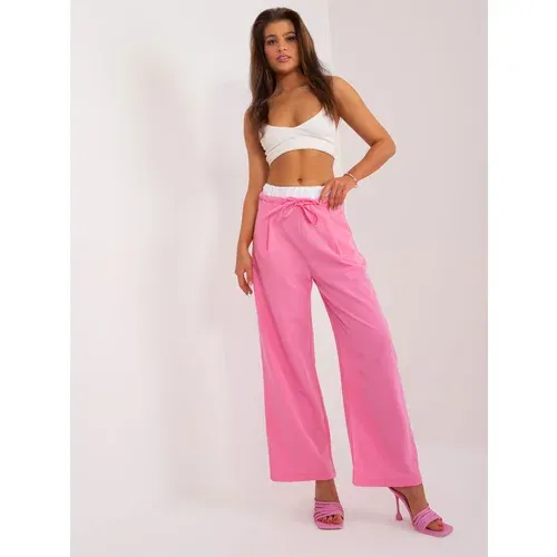 Fashion Hunters Pink fabric trousers with ties