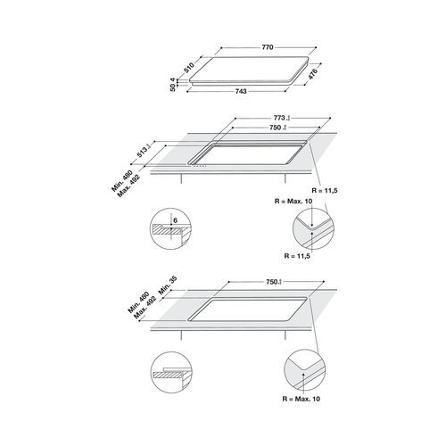Whirlpool WF S2765 NE/IXL ugradna ploča Slike