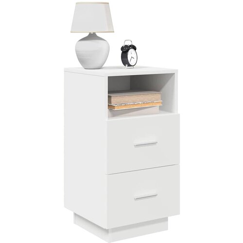 Furnova Nočna omarica z 2 predaloma bela 36x36x68 cm, (21925982) Slike