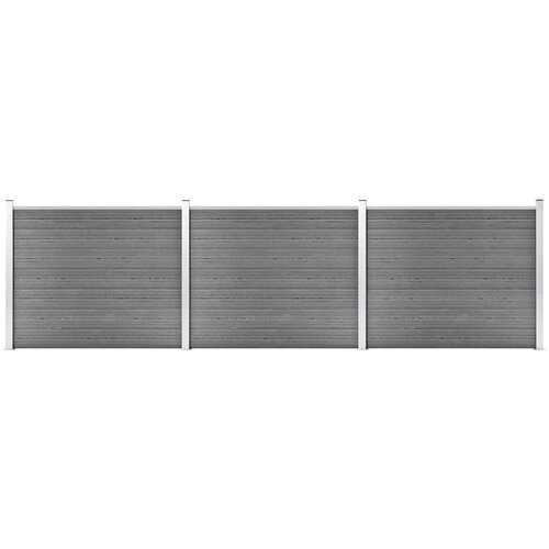 vidaXL komplet ograjnih panelov wpc 526x146 cm siv Cene