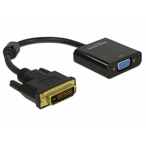 Delock DVI / VGA adapter [1x DVI-utikač 24+1pol. => 1x VGA-utičnica] crne boje s feritnom jezgrom