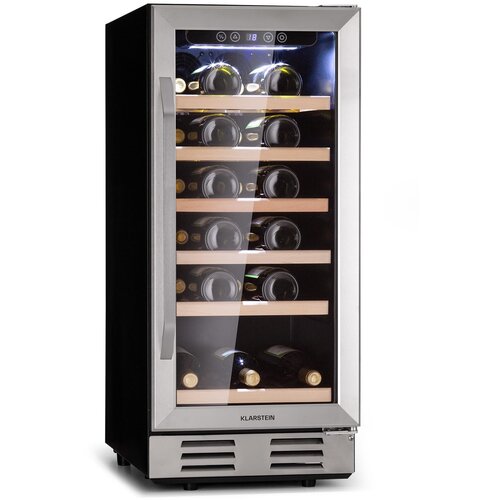 Klarstein vinovilla 29 Ugradbeni, ugradbeni hladnjak za vino, 81 l / 29 boca, 1 zona, staklena vrata, inox Slike