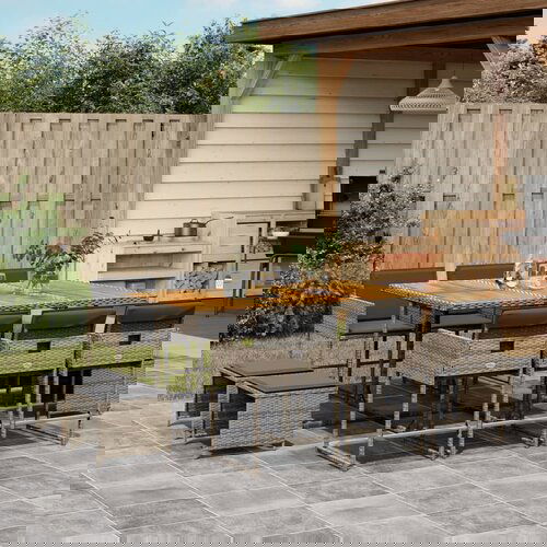 vidaXL 11-dijelni vrtni blagovaonski set s jastucima poliratan sivi Cijene